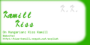 kamill kiss business card